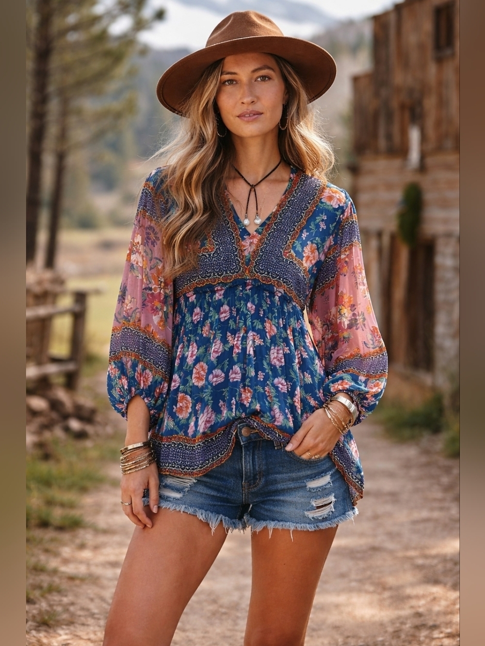 NWT Feathers by Tolani Floral Boho Top
